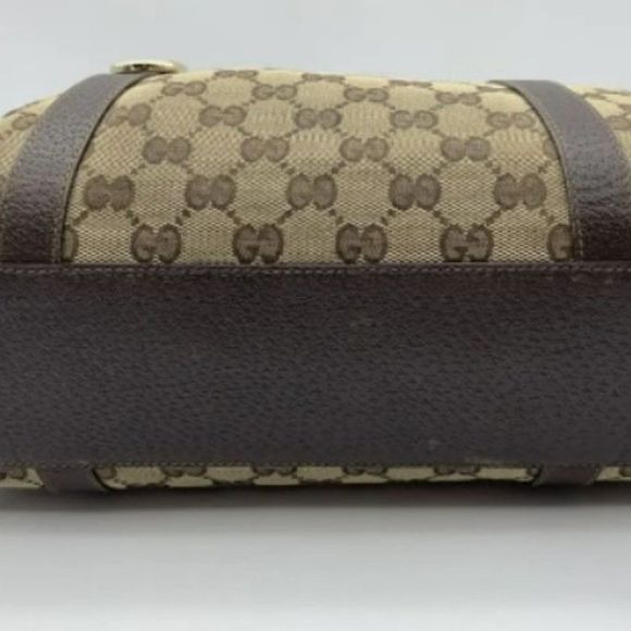 Gucci Abbey Boston Bag- Beige/Brown Canvas- Monogrammed Canvas-Medium Size - Picture 7 of 7